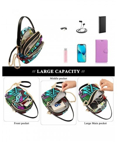 Multicolor Ethnic Boho Womens Sling Backpack Crossbody Chain Shoulder Bags Waist Packs Multipurpose Handbags for Travel Shopp...