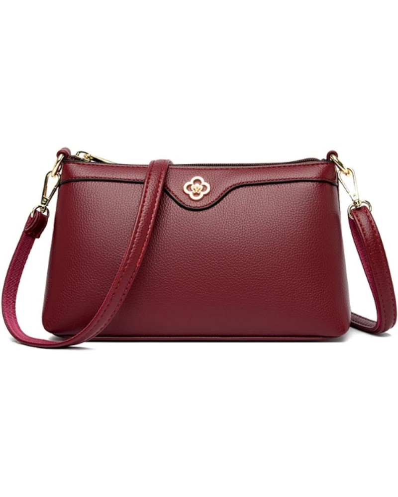 Shoulder bag, cross-body print, vintage ladies bag, business commuter bag Burgundy $27.70 Shoulder Bags