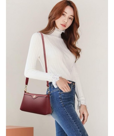 Shoulder bag, cross-body print, vintage ladies bag, business commuter bag Burgundy $27.70 Shoulder Bags