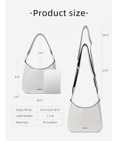 Crossbody Bags for Women Leather Purses Trendy Shoulder Handbags with 2PCS Shoulder Straps White $14.70 Shoulder Bags