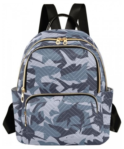 Sharks Camo Backpack Purse for Women Small Mini Women's Fashion Backpack Handbag Back Pack Lady Purse,M Medium $20.64 Backpacks