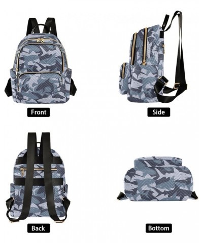 Sharks Camo Backpack Purse for Women Small Mini Women's Fashion Backpack Handbag Back Pack Lady Purse,M Medium $20.64 Backpacks