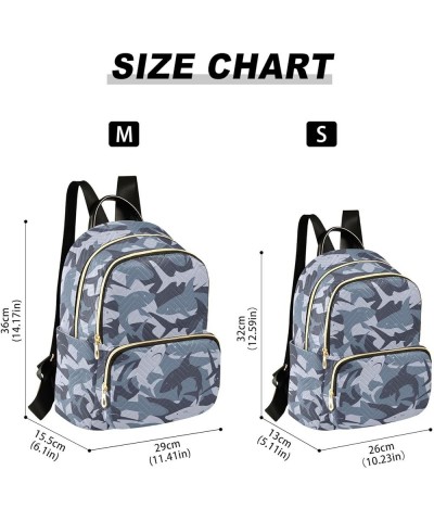 Sharks Camo Backpack Purse for Women Small Mini Women's Fashion Backpack Handbag Back Pack Lady Purse,M Medium $20.64 Backpacks