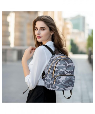 Sharks Camo Backpack Purse for Women Small Mini Women's Fashion Backpack Handbag Back Pack Lady Purse,M Medium $20.64 Backpacks