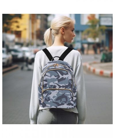 Sharks Camo Backpack Purse for Women Small Mini Women's Fashion Backpack Handbag Back Pack Lady Purse,M Medium $20.64 Backpacks