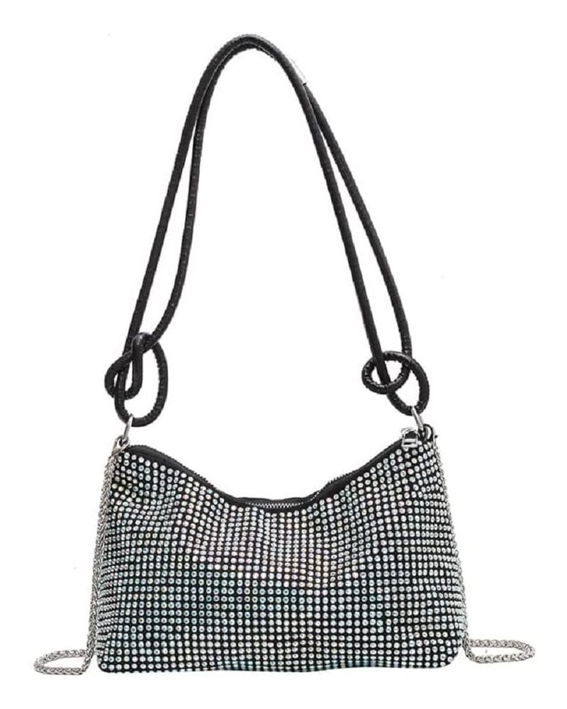 Women Clutch Evening Purses Black - and White Zebra Pattern Wristlet Hobo Bag Crossbody Bag with Chain Strap for Party Silver...