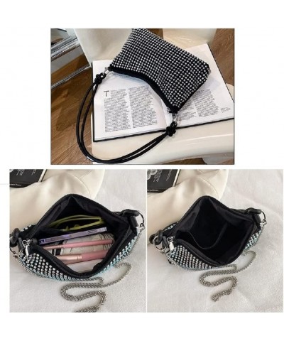 Women Clutch Evening Purses Black - and White Zebra Pattern Wristlet Hobo Bag Crossbody Bag with Chain Strap for Party Silver...