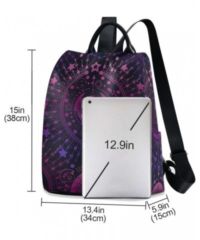 Backpack Purse for Women Fashion Travel Anti-theft Boho Constellation Zodiac Purple Daypack Casual Shoulder Bag Medium Size $...