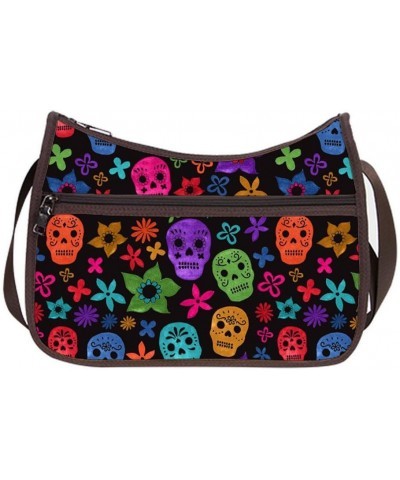 Fashionable Female Women Classic Hobo Bags Cross-Body Shoulder Bags Mexican Sugar Skull Girl Pattern $15.63 Shoulder Bags