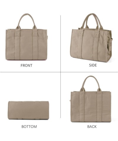 Tote Bags for Women Handbag Tote Purse with Zipper Canvas Crossbody Bag Shoulder Bag Khaki $17.14 Totes