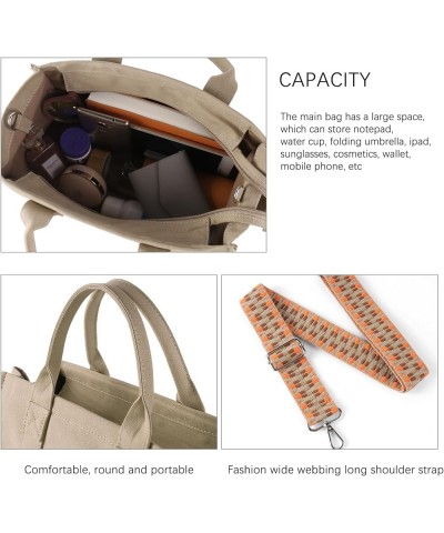 Tote Bags for Women Handbag Tote Purse with Zipper Canvas Crossbody Bag Shoulder Bag Khaki $17.14 Totes