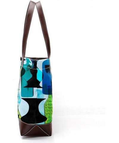 Tote Bag, Large Tote Bags for Women, Tote Bag with Zipper, Turquoise Green Abstract Art Modern, Tote Bags Women Design 5514 $...