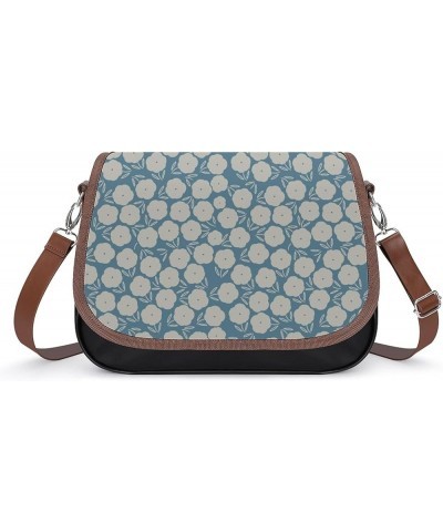 Printed Crossbody Bags Women City Leather Shoulder Bag Satchel Hobo Bags Trendy Flower White Blue Dots Color11 $29.99 Hobo Bags