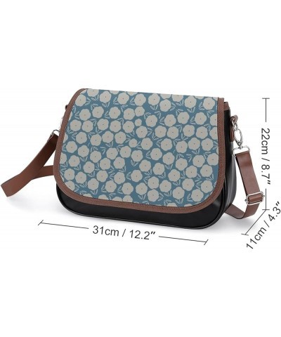 Printed Crossbody Bags Women City Leather Shoulder Bag Satchel Hobo Bags Trendy Flower White Blue Dots Color11 $29.99 Hobo Bags