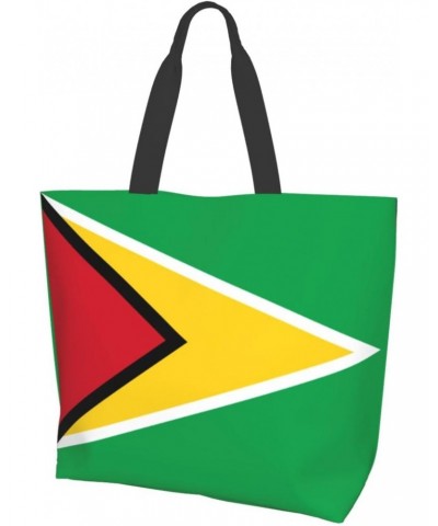 Flag Of Guyana Tote Storage Bag Women'S Big Capacity Shopping Shoulder Bag With Inner Pocket $10.77 Totes