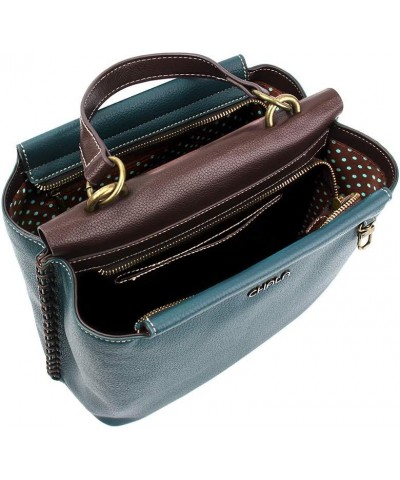 Charming Satchel with Adjustable Strap - Tiger - Turquoise $32.25 Satchels