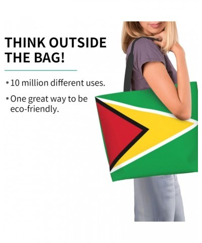 Flag Of Guyana Tote Storage Bag Women'S Big Capacity Shopping Shoulder Bag With Inner Pocket $10.77 Totes