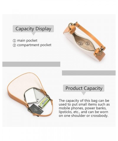 Shoulder Bag - Trendy Crescent Bag with Splicing Elements Versatile Crossbody Bag for Women, Two Removable Straps Beige $13.7...