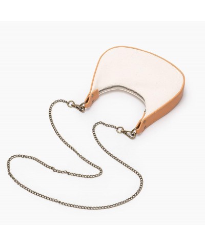 Shoulder Bag - Trendy Crescent Bag with Splicing Elements Versatile Crossbody Bag for Women, Two Removable Straps Beige $13.7...