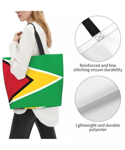 Flag Of Guyana Tote Storage Bag Women'S Big Capacity Shopping Shoulder Bag With Inner Pocket $10.77 Totes