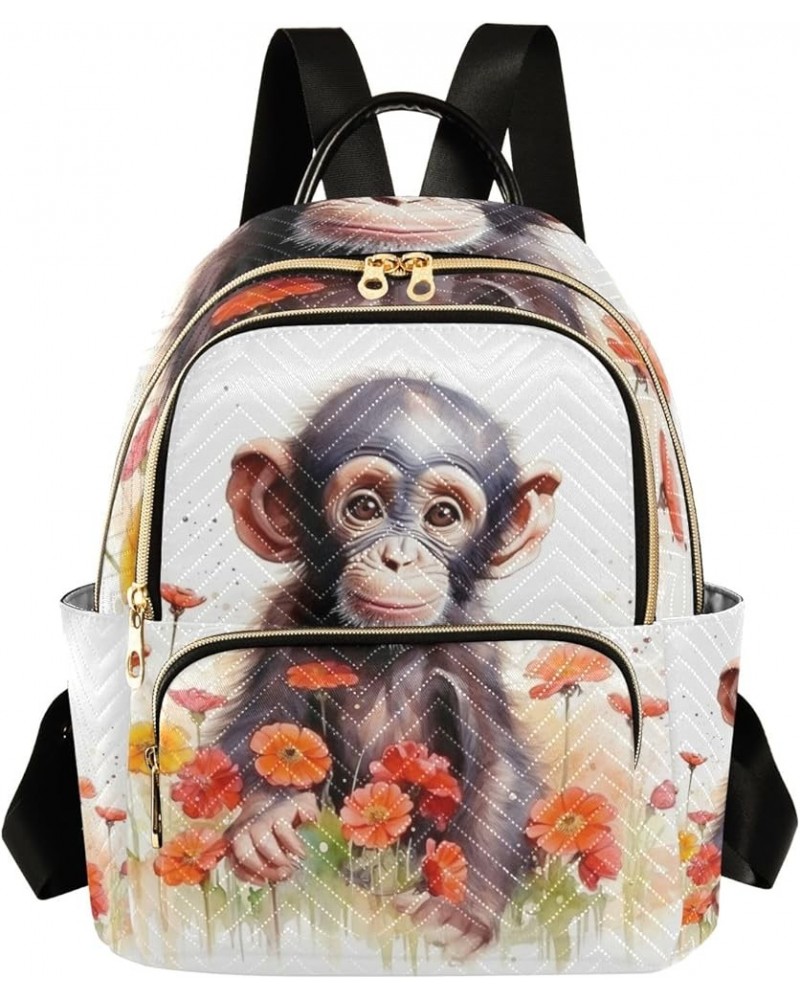 Small Backpack Purse for Women, Monkey Flowers Travel Bag Casual Daypack Shoulder Bag Small $17.28 Backpacks