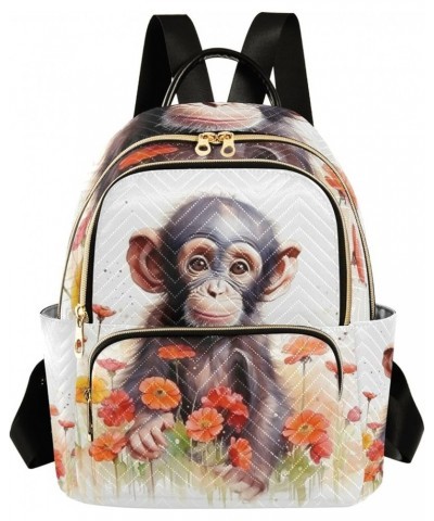 Small Backpack Purse for Women, Monkey Flowers Travel Bag Casual Daypack Shoulder Bag Small $17.28 Backpacks