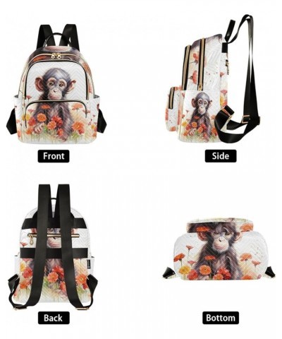 Small Backpack Purse for Women, Monkey Flowers Travel Bag Casual Daypack Shoulder Bag Small $17.28 Backpacks