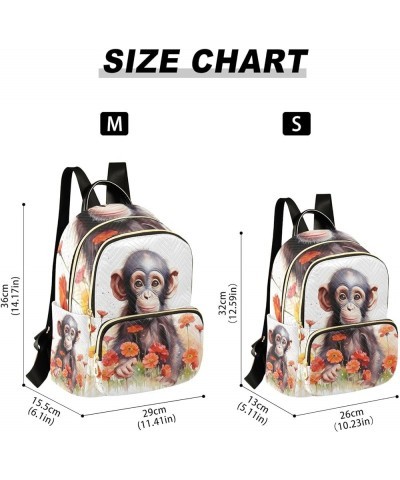 Small Backpack Purse for Women, Monkey Flowers Travel Bag Casual Daypack Shoulder Bag Small $17.28 Backpacks