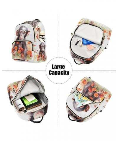 Small Backpack Purse for Women, Monkey Flowers Travel Bag Casual Daypack Shoulder Bag Small $17.28 Backpacks