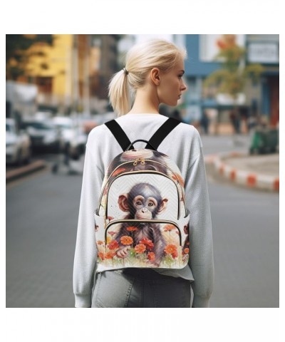 Small Backpack Purse for Women, Monkey Flowers Travel Bag Casual Daypack Shoulder Bag Small $17.28 Backpacks