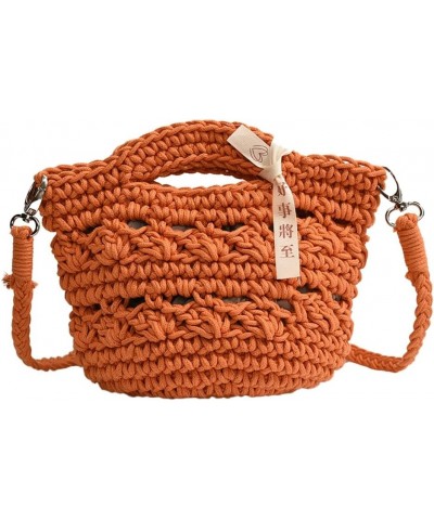 Summer Beach Mesh Bags for Women Woven Mini Tote Bag Hobo Bag Hand-woven Shoulder Crossbody Bag Purse Orange $14.15 Shoulder ...