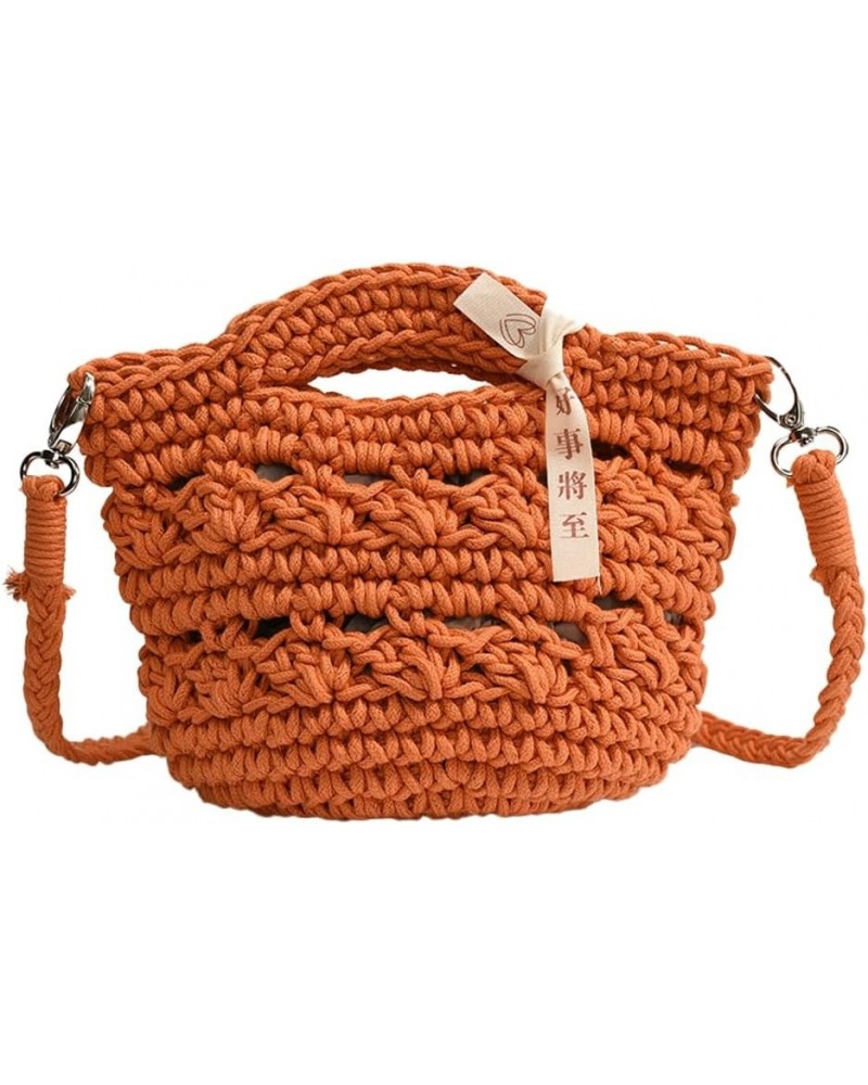 Summer Beach Mesh Bags for Women Woven Mini Tote Bag Hobo Bag Hand-woven Shoulder Crossbody Bag Purse Orange $14.15 Shoulder ...