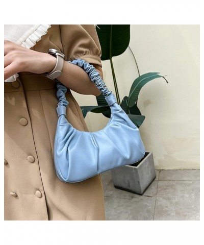 Small Shoulder Bag for Women Classic Clutch Trendy Tote HandBag Crossbody Purse with Button Closure Blue $11.15 Totes