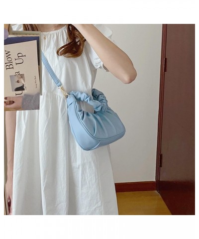 Small Shoulder Bag for Women Classic Clutch Trendy Tote HandBag Crossbody Purse with Button Closure Blue $11.15 Totes