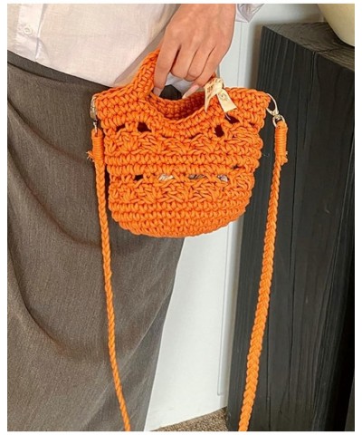 Summer Beach Mesh Bags for Women Woven Mini Tote Bag Hobo Bag Hand-woven Shoulder Crossbody Bag Purse Orange $14.15 Shoulder ...