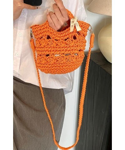 Summer Beach Mesh Bags for Women Woven Mini Tote Bag Hobo Bag Hand-woven Shoulder Crossbody Bag Purse Orange $14.15 Shoulder ...