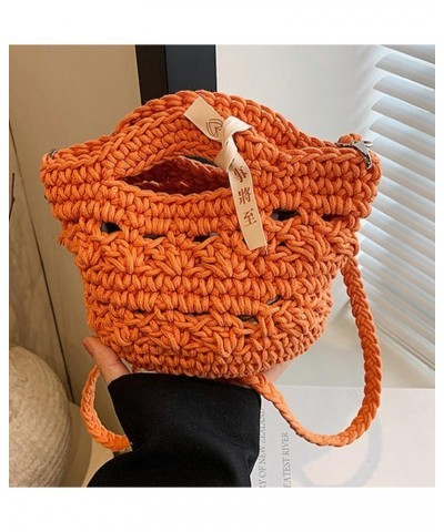 Summer Beach Mesh Bags for Women Woven Mini Tote Bag Hobo Bag Hand-woven Shoulder Crossbody Bag Purse Orange $14.15 Shoulder ...