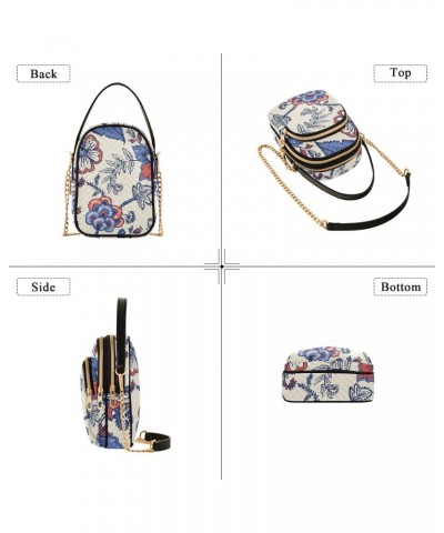 Retro Ethnic Flowers Crossbody Bags for Women Small Shoulder with Detachable Straps, Trendy Cell Phone Purse Shoulder Handbag...