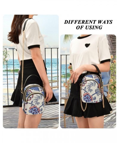 Retro Ethnic Flowers Crossbody Bags for Women Small Shoulder with Detachable Straps, Trendy Cell Phone Purse Shoulder Handbag...