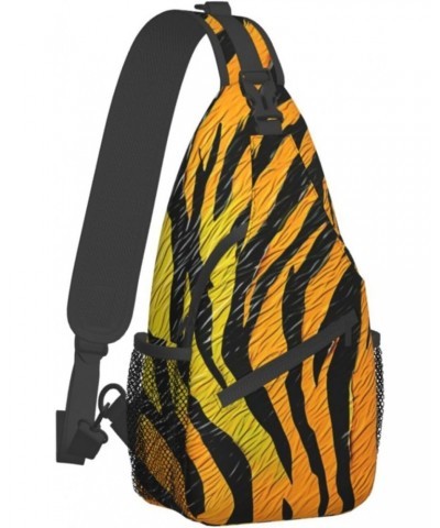 Animal Tiger Print Crossbody Sling Bag for Men Women Sling Backpack Shoulder Bag Casual Hiking Daypack Chest Bag for Travel O...