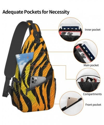 Animal Tiger Print Crossbody Sling Bag for Men Women Sling Backpack Shoulder Bag Casual Hiking Daypack Chest Bag for Travel O...