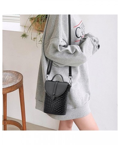 Small Crossbody Wallet Phone Bag Weaving Design Pu Leather Purse Coin Mini Purse Shoulder Handbag Army Green $16.63 Crossbody...