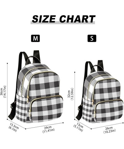 Small Backpack for Women Travel Bag Black White Buffalo Plaid Daypack Purse Fashion Shoulder Bag Rucksack Medium B242 $14.81 ...