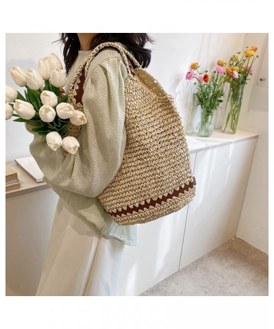 St Tote Bag for Women,St Beh Bag Summer St Woven Boho Shoulr Bag for Travel Vocation Beige $10.90 Shoulder Bags