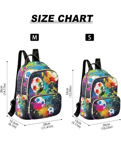 Small Backpack for Women Travel Bag Colorful Footballs Soccer Daypack Purse Fashion Shoulder Bag Rucksack Small B795 $11.96 B...