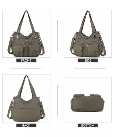 Purses and Handbags Women Tote Shoulder Top Handle Satchel Hobo Bags Fashion Washed Leather Purse 1-clay Grey $21.07 Satchels