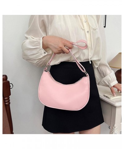 Shoulder Bags for Women Leather Tote Bag Handbag Y2K Purse Hobo Bag Zipper Underarm Bag Pink $9.63 Shoulder Bags