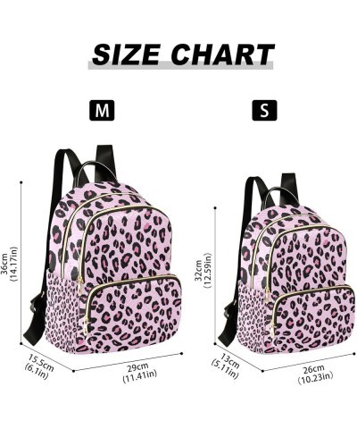 Women Backpack Pink Leopard Spot Sweet Anti-Theft Travel Backpack with Luggage Belt Durable Lightweight Handbag Lady Purse Ro...