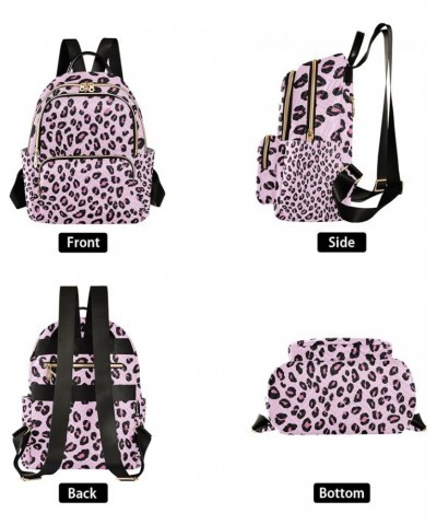 Women Backpack Pink Leopard Spot Sweet Anti-Theft Travel Backpack with Luggage Belt Durable Lightweight Handbag Lady Purse Ro...