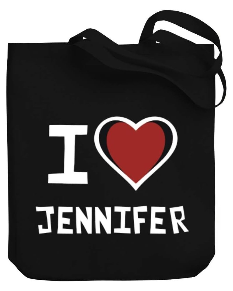 I love Jennifer Bicolor Heart Canvas Tote Bag 10.5" x 16" x 4 $20.39 Totes